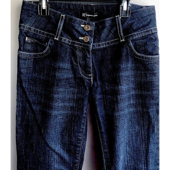 INC International Concepts Jeans Low RISE SZ 2 Bootleg Dark Wash Stretch - Picture 1 of 10